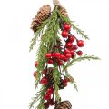 Floristik24 Fir tree hanger with berries and cones 55cm