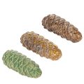 Floristik24 Ceramic Pine Cone Decoration Set – Autumn Table Décor, 14cm, 3pcs