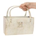 Metal bag, decorative container, rectangular, 26cm, gold | Floristik24.co.uk