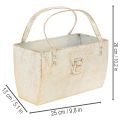 Metal bag, decorative container, rectangular, 26cm, gold | Floristik24.co.uk