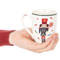 Ceramic Christmas Mug Set with Nutcracker and Candy Cane Design 10cm - 2 Pieces | Floristik24.co.uk