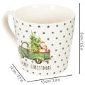 Merry Christmas Ceramic Mugs with Festive Car Design, Set of 2, 10cm | Floristik24.co.uk