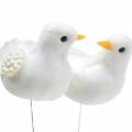 Floristik24 Pigeon couple on the wire white 4-4.5cm 6pairs