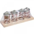 Floristik24 Tea jars glass jar with lid spice jars 4pcs on tray