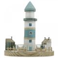 Floristik24 Lighthouse tea light holder blue, white 4 tea lights Ø25cm H28cm