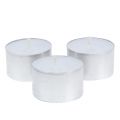 Floristik24 Tealights 75 pieces white in an aluminum bowl burning time 8 hours