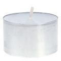 Floristik24 Tealights 75 pieces white in an aluminum bowl burning time 8 hours
