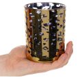Glass tealight holder with leopard print for table decoration, 12cm | Floristik24.co.uk