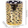 Glass tealight holder with leopard print for table decoration, 12cm | Floristik24.co.uk