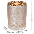 Glass tealight holder with leopard print, 12cm | Floristik24.co.uk