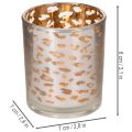 Glass tealight holder with leopard print, two-tone, 8cm | Floristik24.co.uk
