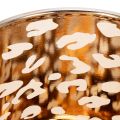 Glass tealight holder with leopard print, two-tone, 8cm | Floristik24.co.uk
