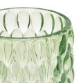 Floristik24 Tealight glass green lantern tinted glass Ø9.5cm H9cm 2pcs