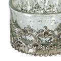 Floristik24 Tealight glass silver Ø5cm H3.5cm 1p