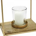 Lantern house metal decoration tealight candle glass 20×16×26cm