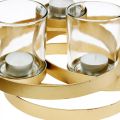 Floristik24 Advent candle holder metal round golden with 4 glasses 34×26×18cm