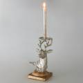 Floristik24 Candlestick deer mango wood, metal silver, natural 31cm
