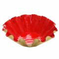Floristik24 Decorative bowl baking pan enamel look red, gold Ø12.5cm H4cm