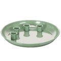 Floristik24 **Green Metal Advent Wreath Plate with Four Candle Holders 24 cm**

```html
<h2>Green Metal Advent Wreath Plate for Seasonal Candle Displays</h2>

<p>
This green metal advent wreath plate features four integrated candle holders, perfect for taper candles 