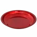 Floristik24 Decorative plate made of metal red with glaze effect Ø23cm