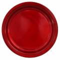 Floristik24 Decorative plate made of metal red with glaze effect Ø38cm
