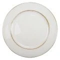 Decorative plate round plastic retro white brown gloss Ø30cm | Floristik24.co.uk