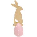 Floristik24 Table decoration Easter egg with rabbit 9cm - 12cm 2pcs