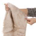 Beige Faux Fur Table Runner, 24 x 140 cm | Floristik24.co.uk