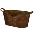 Floristik24 Oval Metal Bowl with Handles and Deer Motif, Rust Look, 36cm