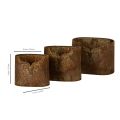 Oval Metal Planter Set with Rustic Rust Finish and Deer Motifs – 3-Piece, 24cm | Floristik24.co.uk