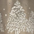 Metal Planter with Glitter Tree Motif, 13cm, Silver | Floristik24.co.uk