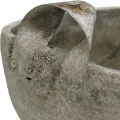 Floristik24 Concrete Bowl White Gray Brown with Antique Handles L28cm