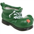 Floristik24 Planter decoration, green shoe with hedgehog, ceramic 14x13cm H13cm