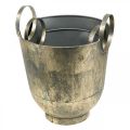 Floristik24 Antique planter with handles Decorative pot metal Ø31 / 25cm, set of 2