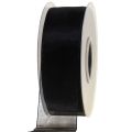 Floristik24 Mourning organza ribbon with selvage black 40mm 50m
