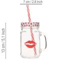 Drinking glass with lid &amp; handle Ø7cm H13.5cm | Floristik24.co.uk