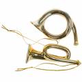 Floristik24 Christmas Tree Decoration Trumpet and Horn for hanging Gold 9,5cm 2 pc