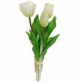 Floristik24 Artificial Tulip Bouquet Silk Flowers Tulips Real Touch White