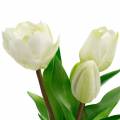 Floristik24 Artificial Tulip Bouquet Silk Flowers Tulips Real Touch White