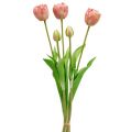 Floristik24 Tulip bouquet pink Real-Touch L43.5cm 5pcs