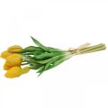 Floristik24 Tulip artificial flower yellow real touch spring decoration 38cm bouquet of 7 pieces