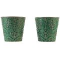 Floristik24 Planter ceramic crackle glaze green Ø10cm H13cm 2pcs