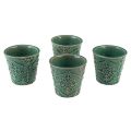 Floristik24 Planter ceramic crackle glaze green Ø7cm H8cm 4pcs