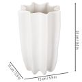 White Ribbed Ceramic Vase 24cm for Dried Flowers | Floristik24.co.uk