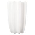 White Ribbed Ceramic Vase 24cm