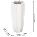 Tall White Ribbed Ceramic Vase 38cm for Artificial and Dried Flowers | Floristik24.co.uk