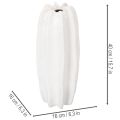 White Ceramic Ribbed Vase for Dried Flowers 40cm | Floristik24.co.uk