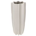 Floristik24 Modern Ribbed Ceramic Vase, Taupe Matt, 38cm