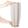 Modern Ribbed Ceramic Vase, Taupe Matt, 38cm | Floristik24.co.uk