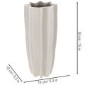 Modern Ribbed Ceramic Vase, Taupe Matt, 38cm | Floristik24.co.uk